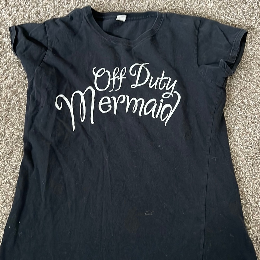off duty mermaid black tee